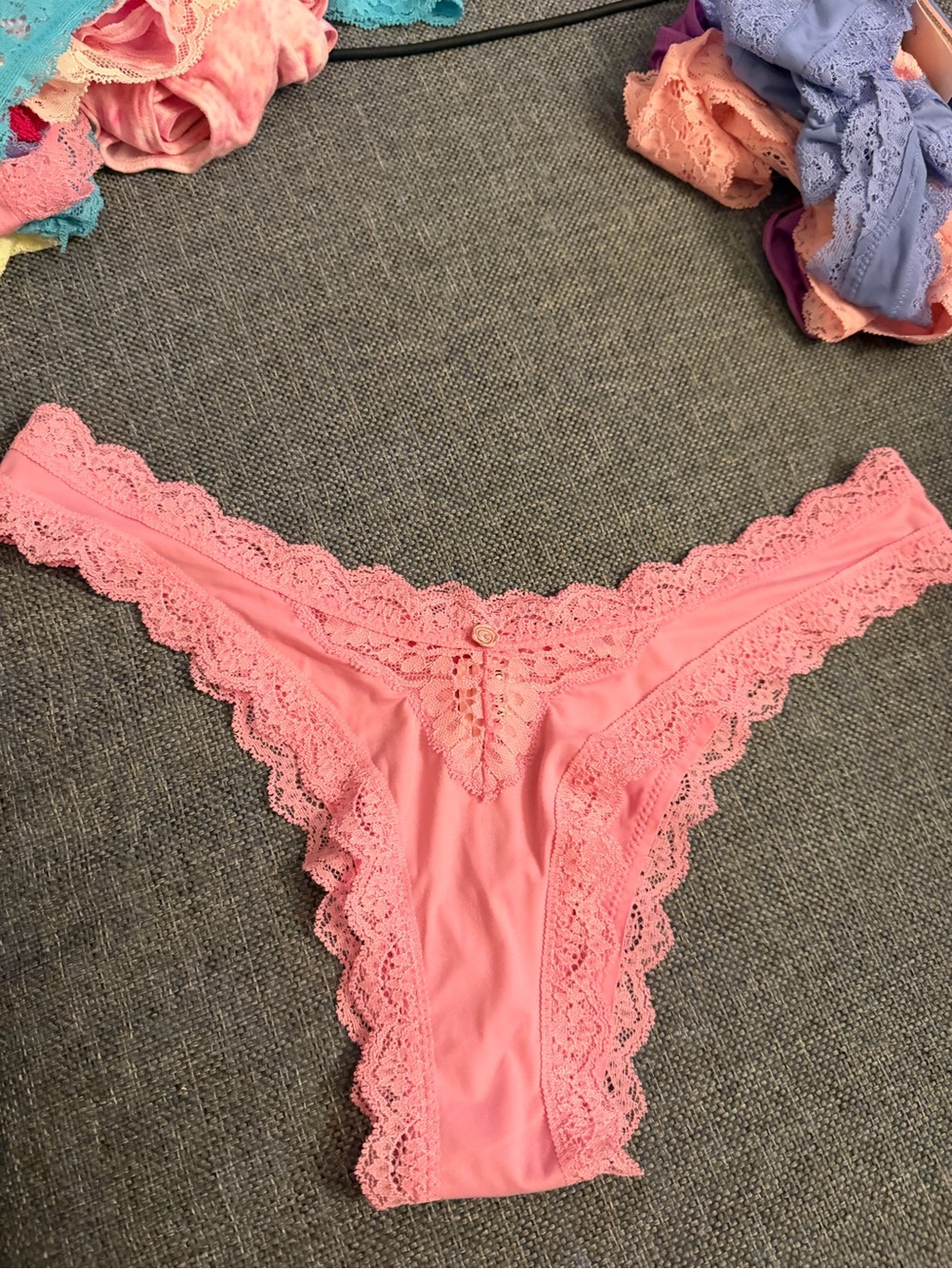 Lace-Trim dream angels Victoria secret  Brazilian  Panty in Pink
